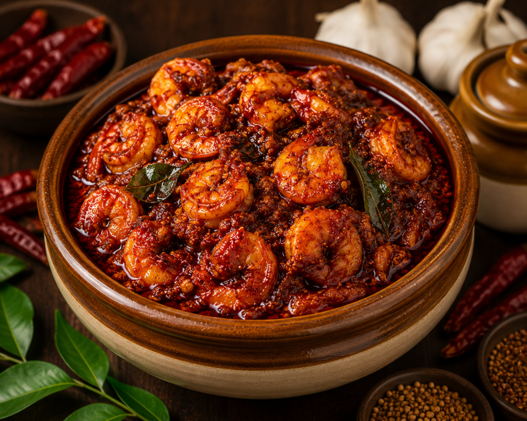 Traditional Andhra Prawn Pickle Recipe