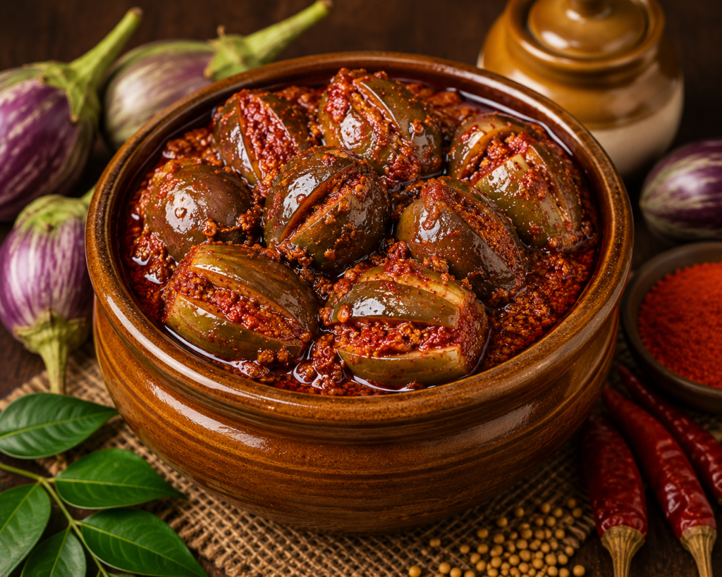 Traditional Andhra Vankaya Pickle Recipe