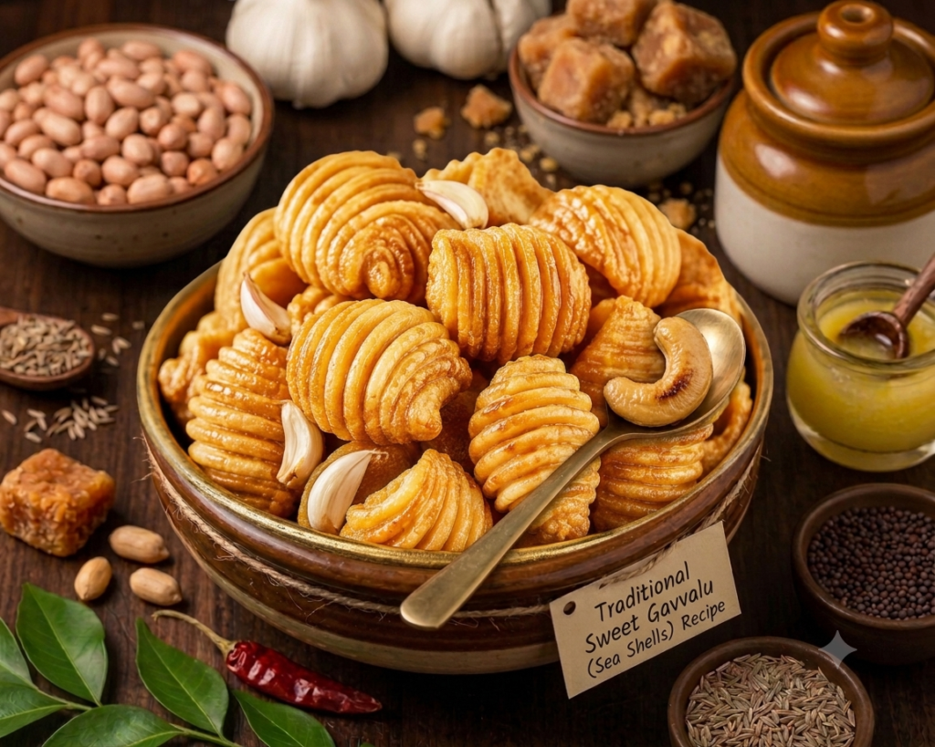 Traditional Andhra Gavvalu Sweet Recipe