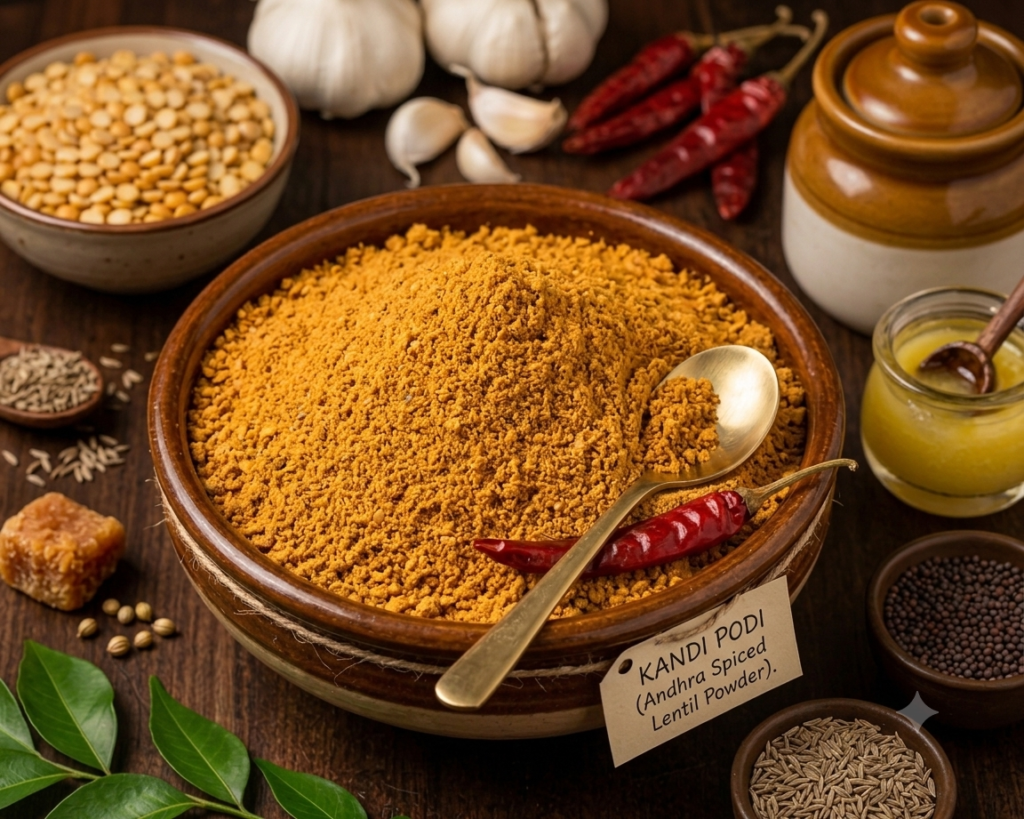 Traditional Andhra Kandi Podi Recipe